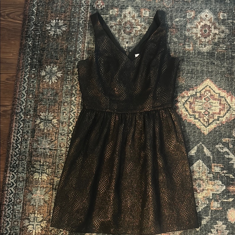 Elegant Black and Gold Women's Dress